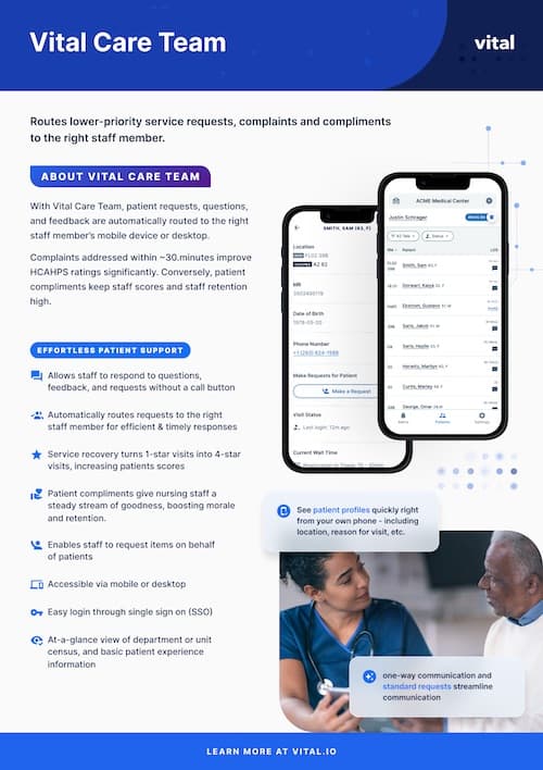 Vital Care Team brief cover