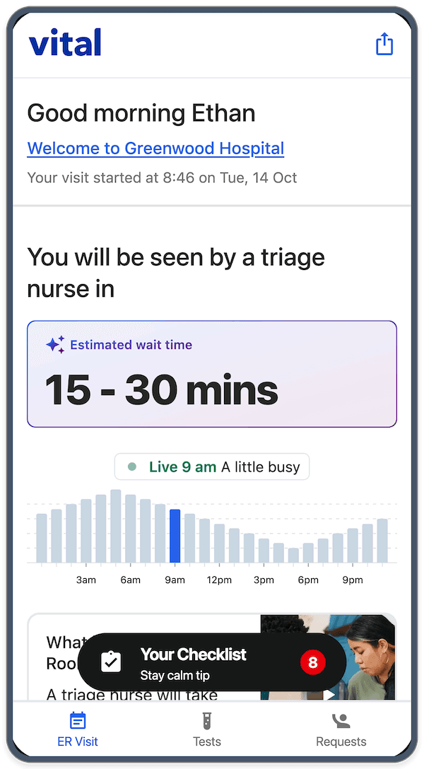 Vital Emergency on mobile phone app
