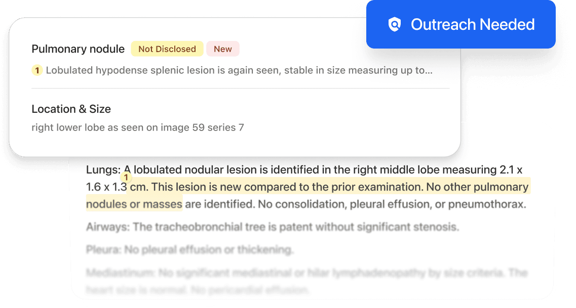Pulmonary nodule report highlight