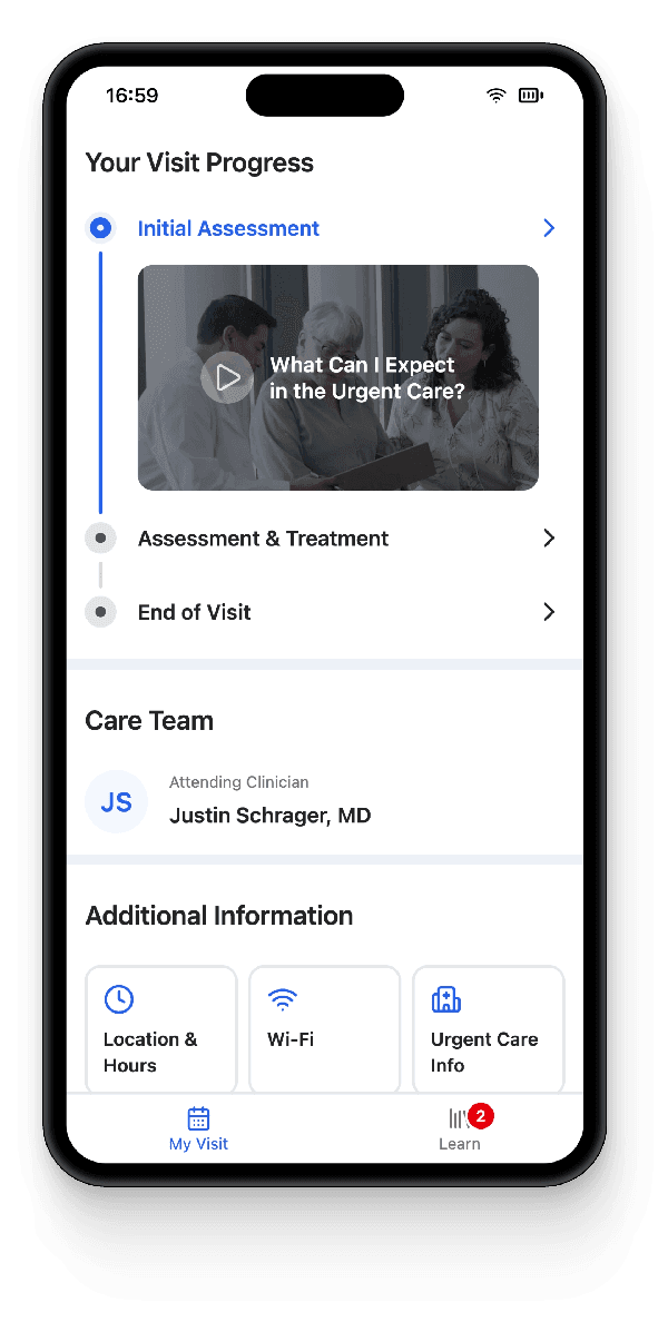 Vital Urgent Care on mobile phone