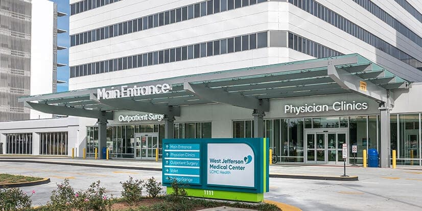 West Jefferson Medical Center exterior, LCMC Health