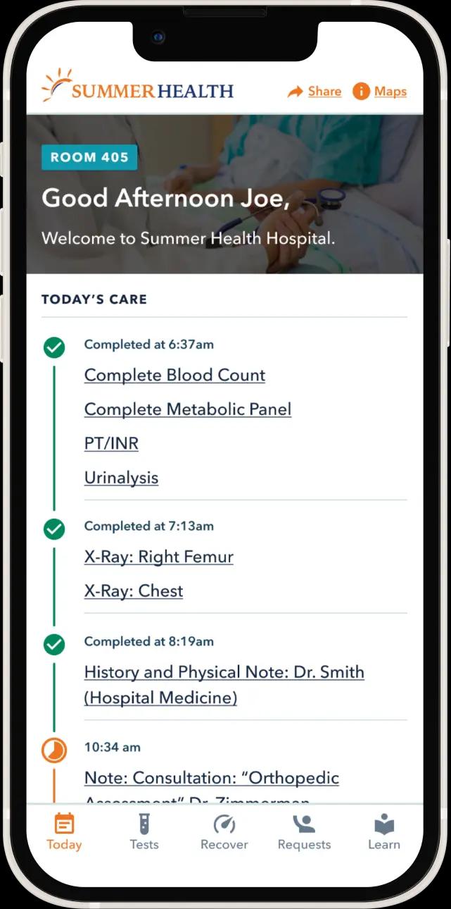 CareAdvisor displayed on an iPhone