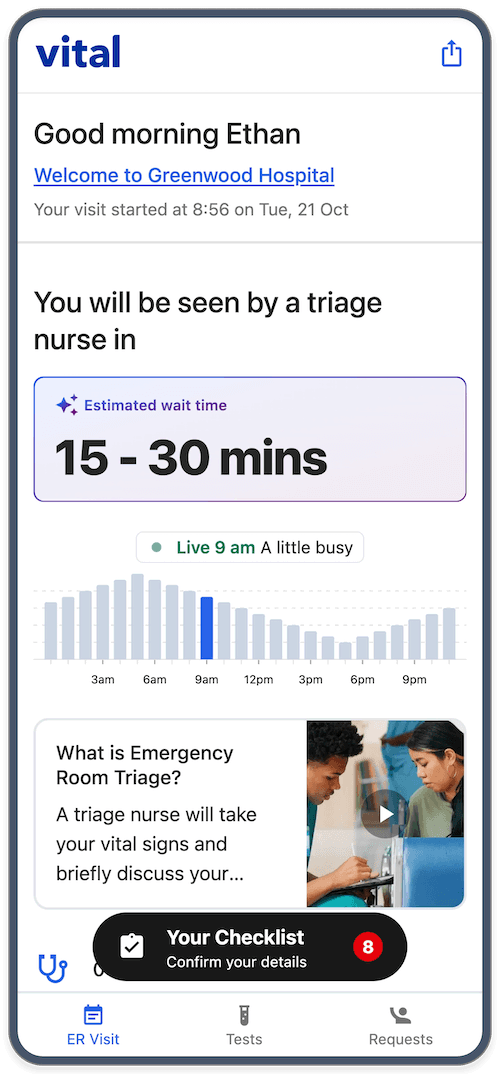 Vital Emergency on mobile phone app