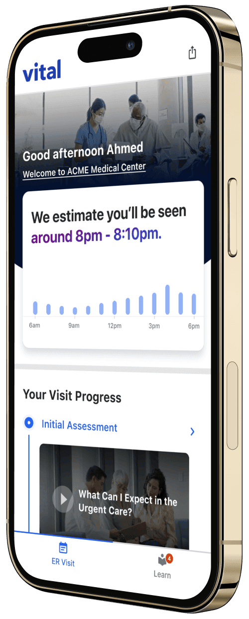 Vital Urgent Care displayed on an iPhone