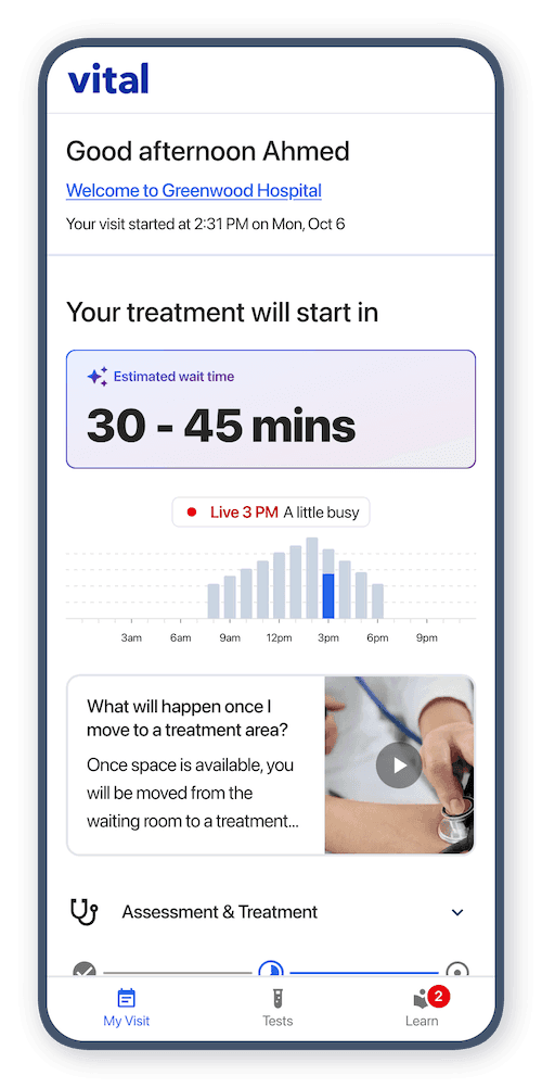 Vital Urgent Care on mobile phone
