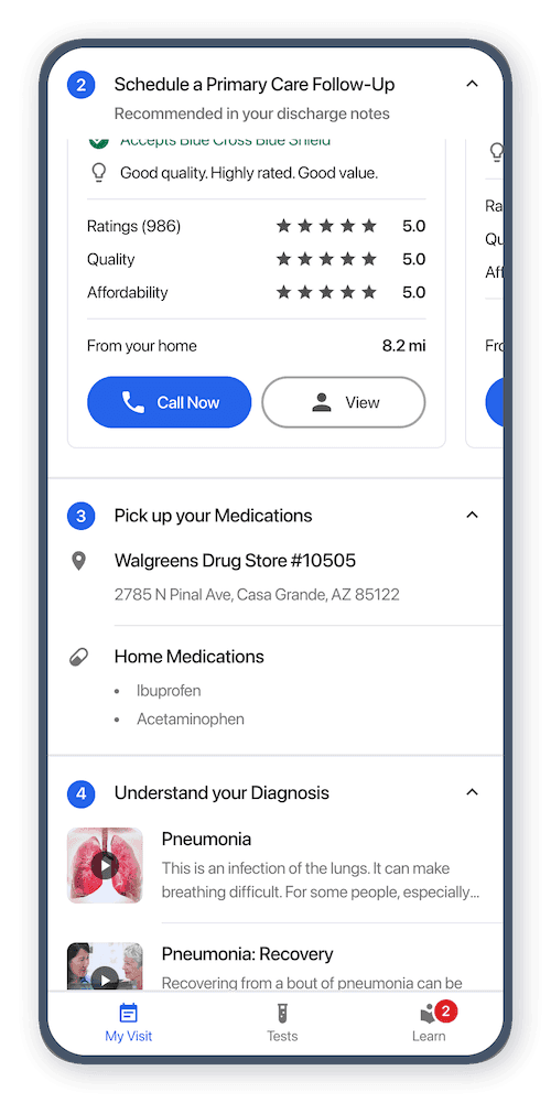 Vital Urgent Care on mobile phone