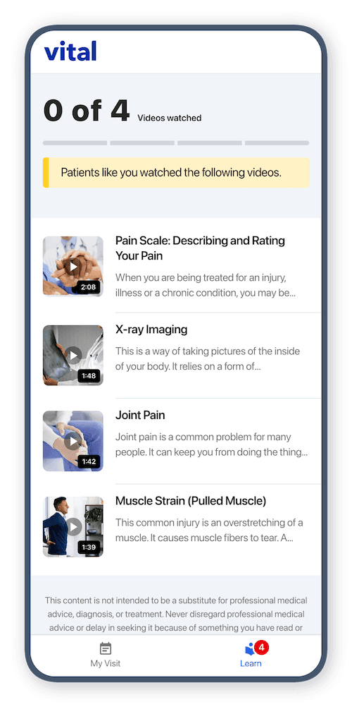 Vital Urgent Care on mobile phone