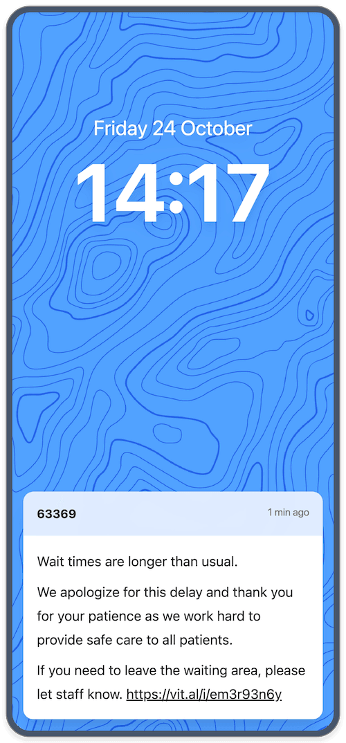 Vital app on mobile phone