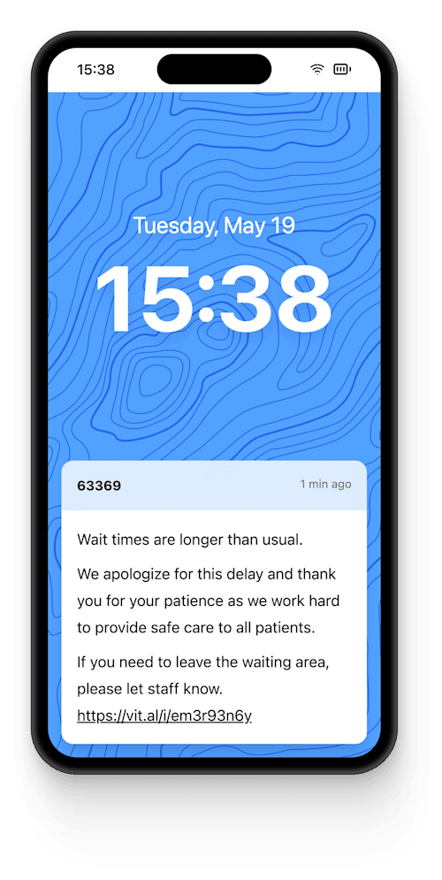 Vital app on mobile phone