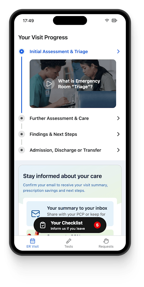 Vital app on mobile phone