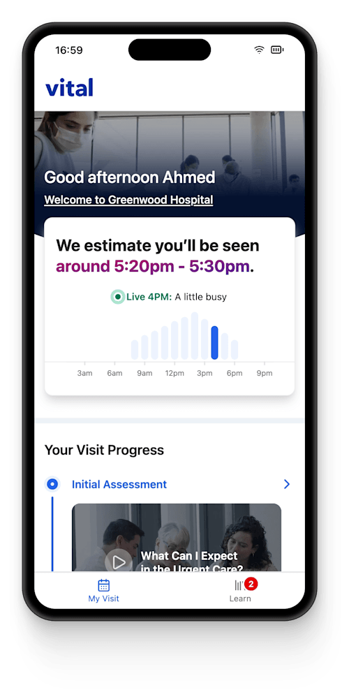 Vital app on mobile phone