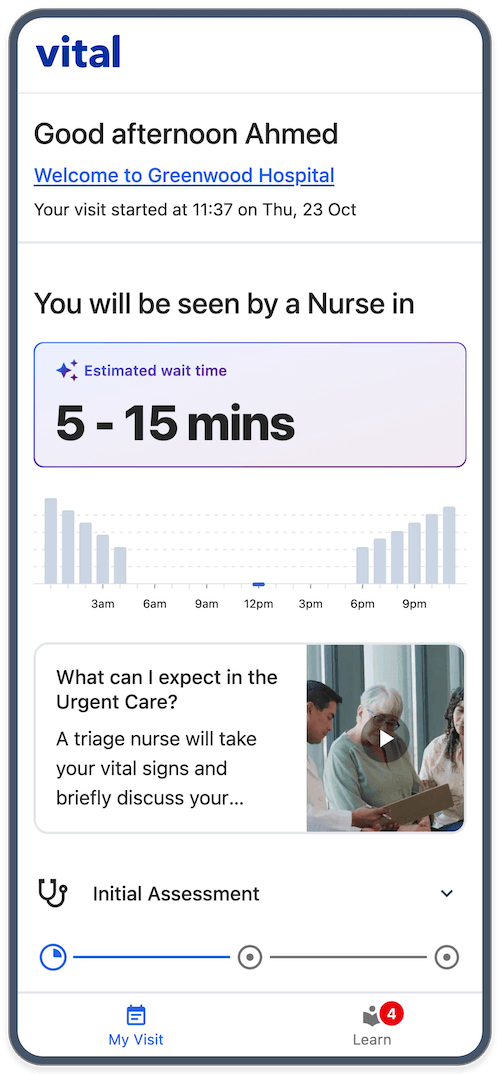 Vital app on mobile phone
