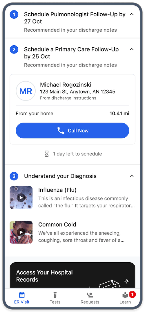 Vital app on mobile phone