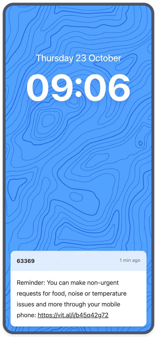 Vital app on mobile phone