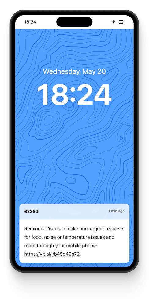 Vital app on mobile phone
