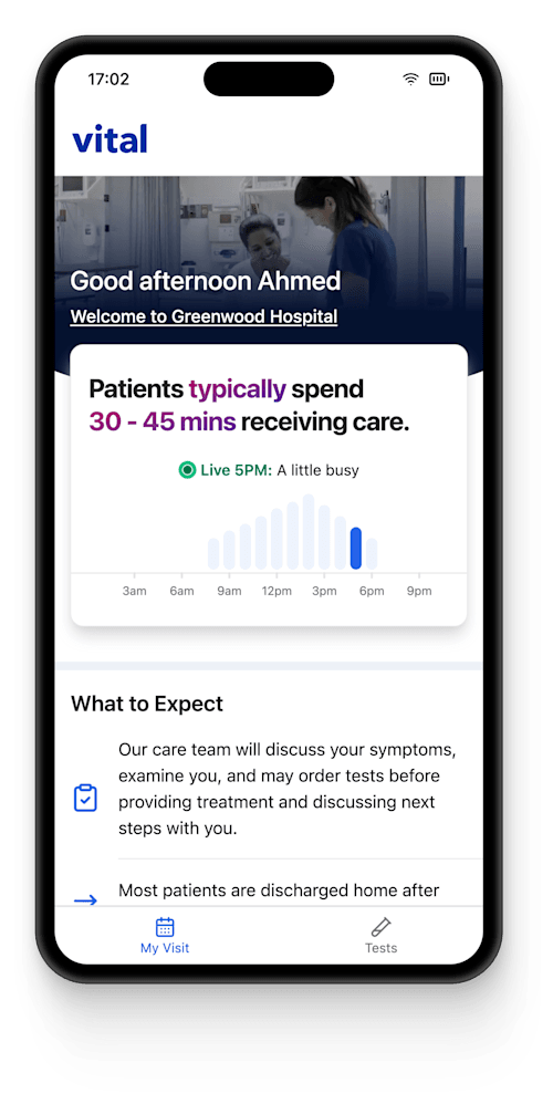 Vital app on mobile phone