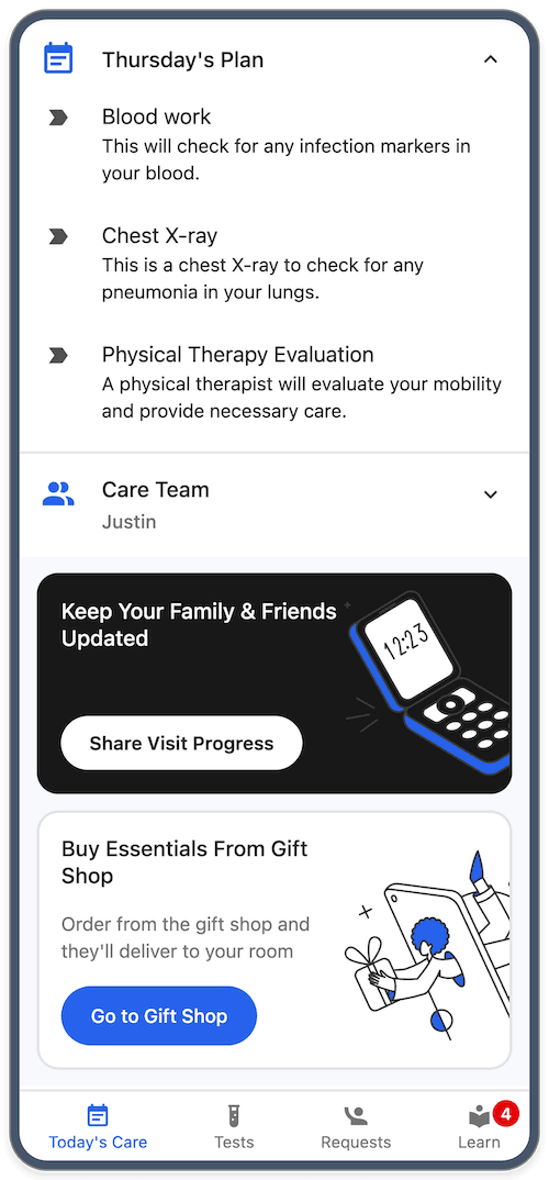 Vital app on mobile phone