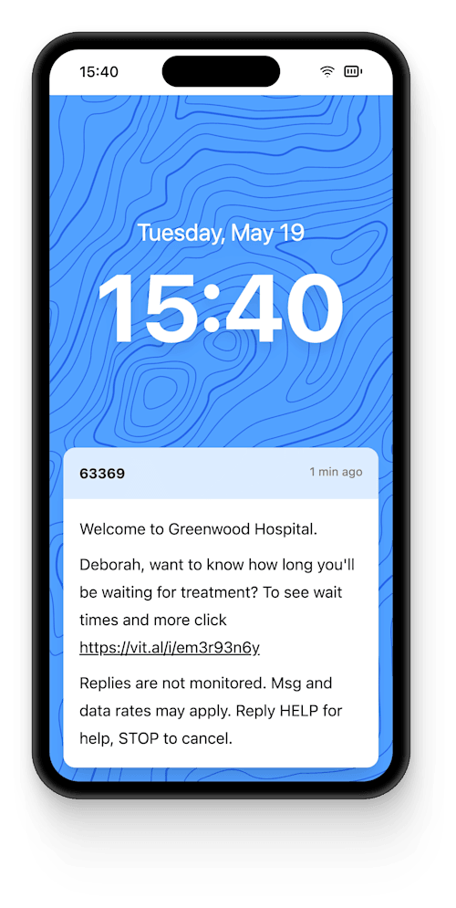 Vital app on mobile phone