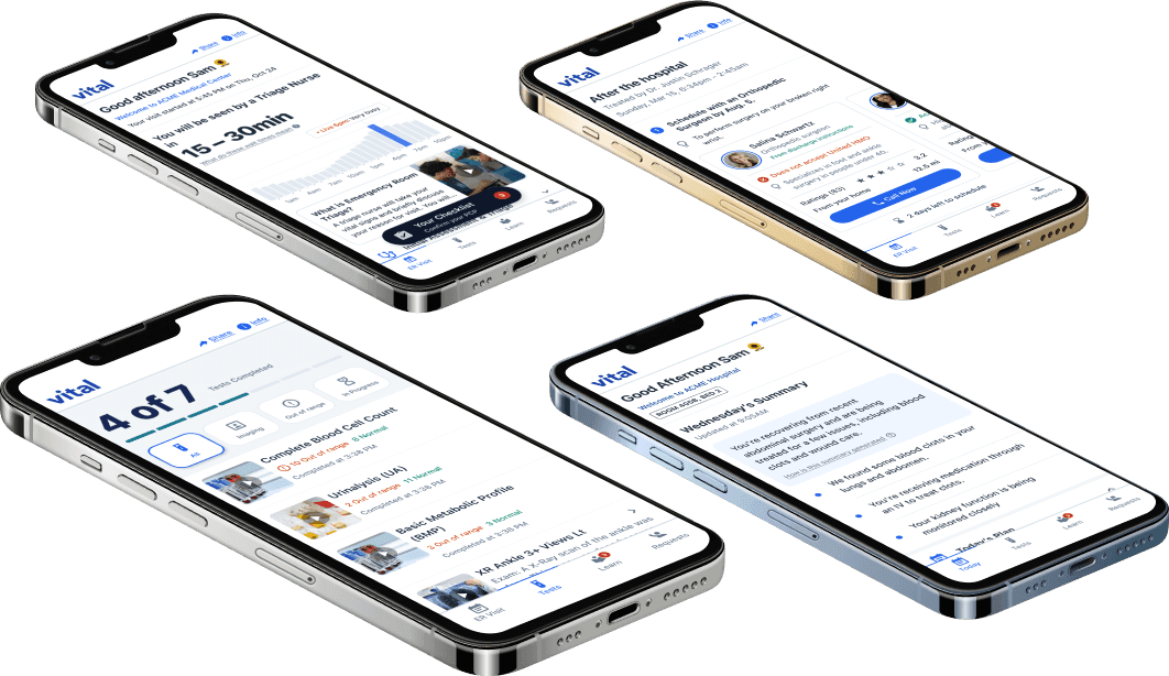 collage of vital apps running on mobile phones