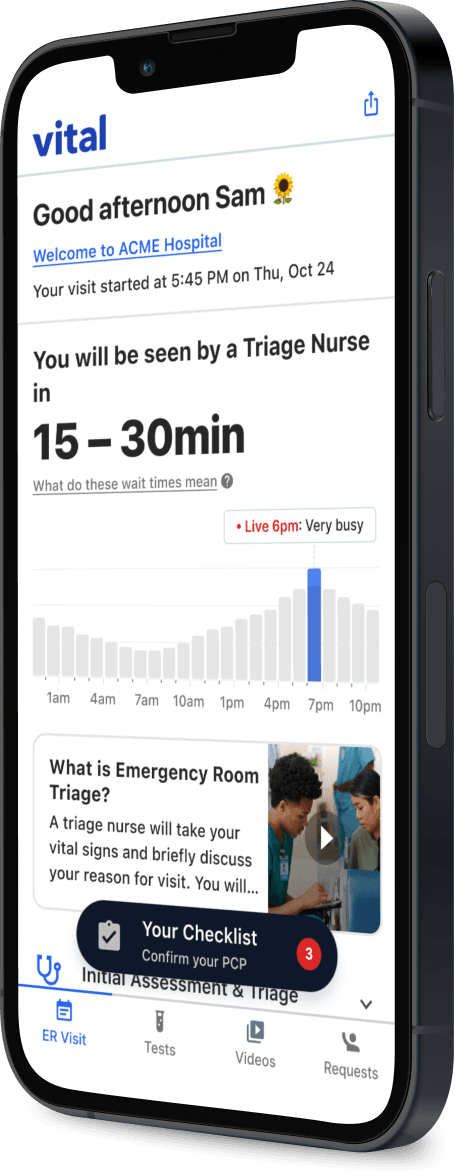 Vital Emergency displayed on an iPhone